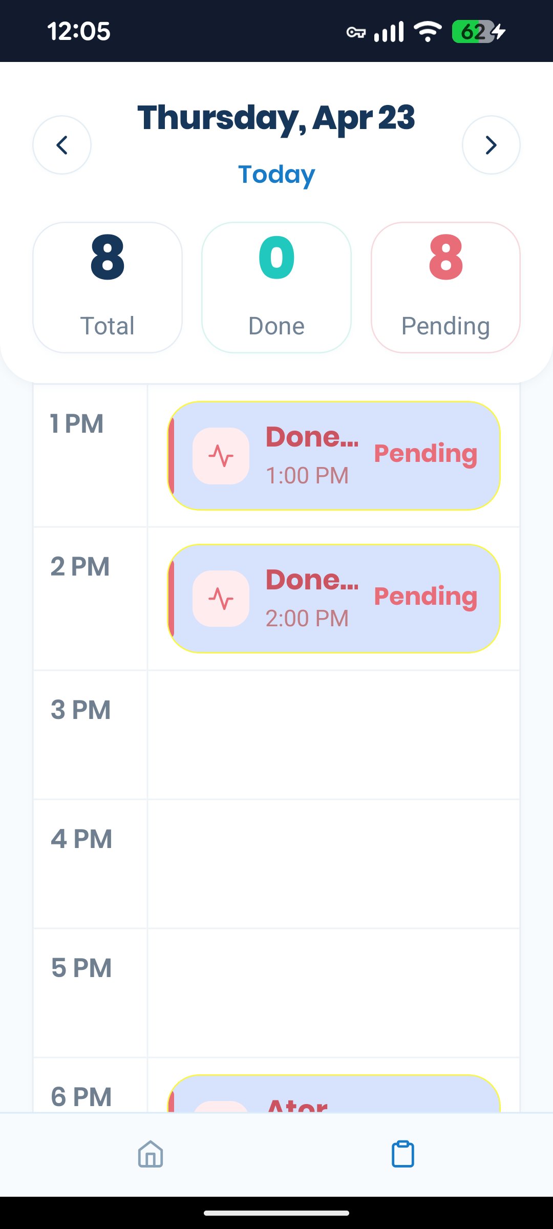 Zoothe daily schedule view